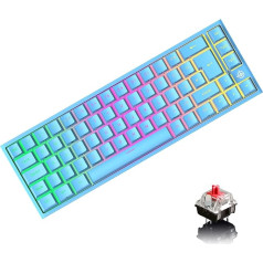 UK izkārtojums 60% spēļu tastatūra RGB Backlit Red Switch Mehāniskā tastatūra 67 taustiņi USB C kabelis Tastatūras peles 12000 DPI PC Mac atskaņotājam