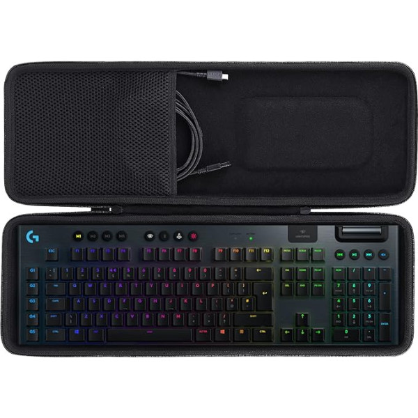 co2CREA Case Cietais ceļojuma aizsargvāciņš Logitech G 915 Lightspeed Wireless Mechanical Gaming Keyboard (tikai apvalks, klaviatūra nav iekļauta)