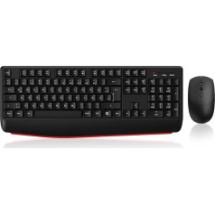 cimetech bezvadu tastatūras un peles komplekts, 2.4G ergonomiska bezvadu tastatūra ar peli, bezvadu tastatūra ar ciparu tastatūru, bezvadu pele, 1600 DPI Windows, dators,