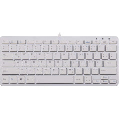 R-GO Tools RGOECQZW Ergo Compact Tastatur QWERTY weiß/silber