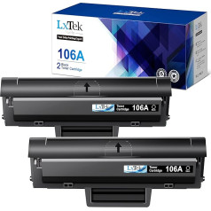 LxTek Purify W1106A 106A toneris suderinamas su HP 106A toneriu, skirtu HP Laser MFP 135wg toneriu, skirtu HP Laser MFP 137fwg 137fnw 135w 135a 135r, skirtu HP Laser 107w 107a 107r (juodas, 2 vnt.)