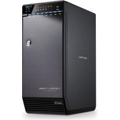 FANTEC Qb-X8US3R ārējais 8 reizes RAID cietā diska korpuss (8x 8, 89 cm (3,5 collu) SATA cietajiem diskiem, USB 3.0 SuperSpeed un eSATA savienojums, RAID funkcija (0/5/10/10/50/ Big), 2x 80 mm ventilators), melns