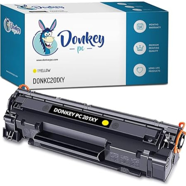 DONKEY PC saderīga tonera kasetne 201X CF402X dzeltenā krāsā, kas paredzēta HP Color Laserjet Pro M252dw, M252n, M252, MFP M277dw, MFP M277n, MFP M277, MFP M274n, M274, MFP M274, 2,0000 lappuses Drukāt.