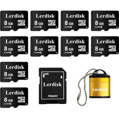 Lerdisk Factory Wholesale 10-Pack Micro SD Card 8GB U1 C10 UHS-I MicroSDHC Ražotājs: 3C Group Autorizēts licences īpašnieks (8GB)