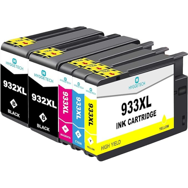 Hyggetech 932XL 933XL 5XL printera kasetnes, kas aizstāj HP 932XL 933XL 932 933 Multipack tintes kasetnes, kas saderīgas ar HP Officejet 7612 7610 6100 6600 6700 7110