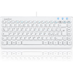 Perixx PERIBOARD-407 Mini vadu tastatūra Ultra plāna un pārnēsājama balta itāļu izkārtojums