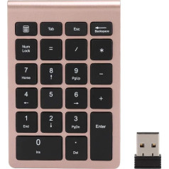 Tosuny ciparu tastatūra, USB 2.4G bezvadu 22 taustiņu ciparu tastatūra, Plug & Play, ātrdarbīga atiešanas ātrums (rozā)