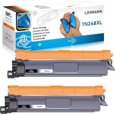 LOSMANN TN248XL Toneris saderīgs ar Brother TN-248 BK priekš Brother DCP-L3515CDW MFC-L3760CDW HL-L3215CW DCP-L3520CDW DCP-L3560CDW MFC-L8390CDW HL-L3240CDW MFC-L3740CDW HL-L3220CDW CW (2 melni)