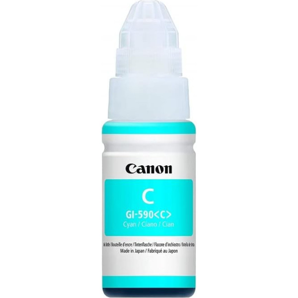 Canon Tintenbehälter GI-590 C cyan - Tintenpatrone 70 ml ORIGINAL für PIXMA Drucker MegaTank