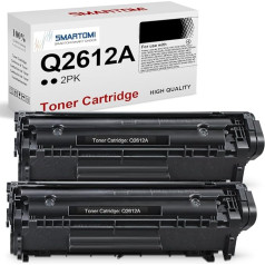 SMARTOMI Q2612A toneris (2 x juodas), suderinamas su HP 12A Q2612A, skirtas HP Laserjet 1010 1012 1015 1018 1020 1022 1022n 1022nw 3015 3020 3030 3050 3052 30 055 M1005 M1319 M1319f