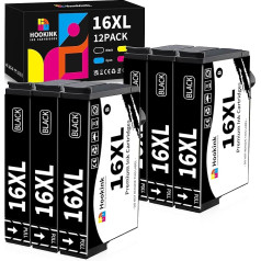 16XL printeru kasetnes, kas saderīgas ar Epson 16XL tintes kasetnēm, kas paredzētas Workforce WF-2760 WF-2630 WF-2510 WF-2660 WF-2750 WF-2650 WF-2540 WF-2530 WF-2530 WF-2520 WF-2010, 3 melnas 2 ciānkrāsas 2 magenta 2