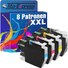 Tito-Express Platinum Series 8 Printeru kasetnes XXL saderīgas ar Brother LC-3213 MFC-J 490 Series MFC-J 491 DW MFC-J 497 DW DCP-J 572 DW DCP-J 770 Series DCP-J 772 DNW DCP-J 772 DW DCP-J 772 DW DCP-J 774 DW