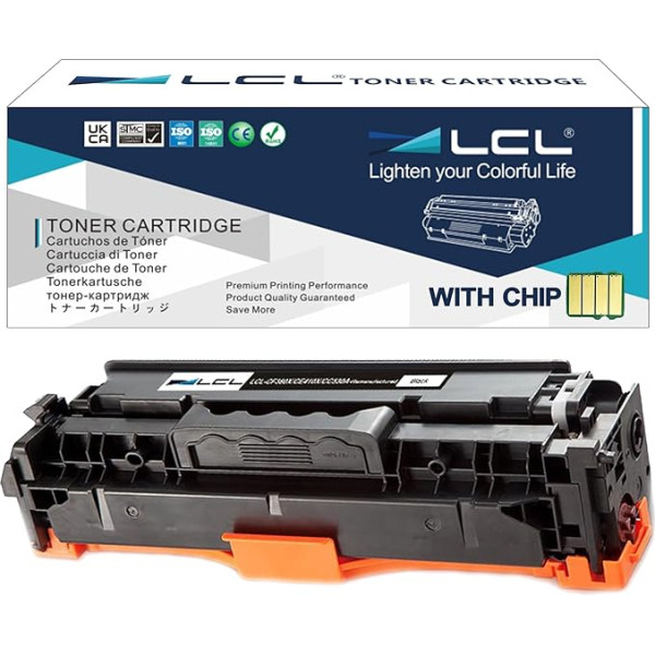 LCL atjaunota tonera kasetne 304A CC530A (1 melna), kas paredzēta HP Color LaserJet CP2020 CP2025 CM2320 CP2025dn CP2025n CP2025x CM2320fxi CM2320n CM2320n CM2320nf