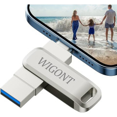 WIGONT USB zibatmiņas karte iPhone 32 GB, USB zibatmiņas karte iPhone atmiņas karte, lai saglabātu vairāk fotoattēlu un videoklipu, pilnībā metāla pildspalva ar 360° rotāciju. USB atmiņas karte saderīga ar i0S/Android/PC.