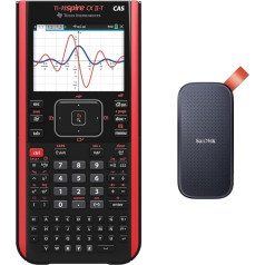 TEXAS INSTRUMENTS CX CAS II FC TI-Nspire CX II-T CAS jaunā, videi draudzīgā kartona iepakojumā Black & SanDisk Portable SSD 2 TB (ārējais cietais disks ar SSD tehnoloģiju 2,5 collas)