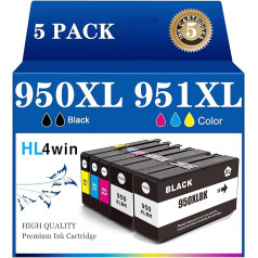 HL4win 950XL 951XL printeru kasetnes, kas ir saderīgas ar HP 950 XL/951XL multipaku HP Officejet Pro 8600 printeru kasetnēm Officejet Pro 8610 8620 8100 8615 8625 8630 8640 8660 276dw 5 Pack)