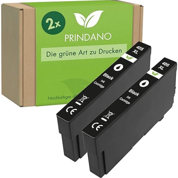 Prindano 2 kasetnes, kas saderīgas ar Epson 405XL 405 XL printeru kasetnēm Workforce Pro WF-4820DWF WF-4830DTWf WF-7840DTWf WF-3820DWF WF-7835DTWf WF-7830DTWf WF-3825DWF WF-4825DWF (melnas, iepakojumā)