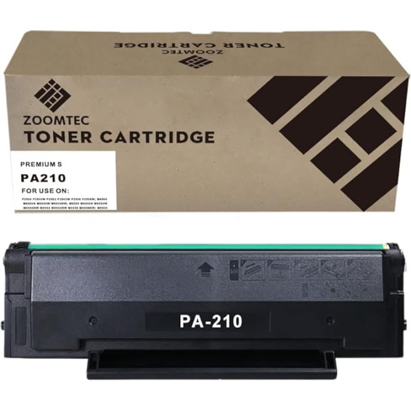 ZOOMTEC PA-210 Tonerkartusche kompatibel mit Pantum PA210 Schwarz kompatibel mit Pantum P2200 P2502W P2500W M6500NW M6500W M6550 M6550NW M6550W M6600NW M6558NW M6608NW (1x Schwarz)