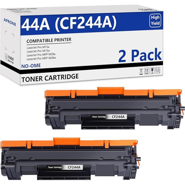 44A CF244A Toneris saderīgs ar HP 44A CF244A toneri priekš Laserjet Pro MFP M28w M28a, Laserjet Pro M15w M15a (2 melni)