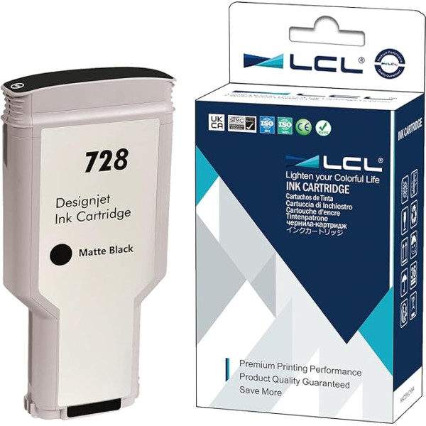 LCL suderinama rašalo kasetė 728 F9J68A 300 ml didelio našumo (matinės juodos spalvos), suderinama su HP DesignJet T730 36 colių spausdintuvu DesignJet T830 24 colių MFP DesignJet T830 36 colių MFP