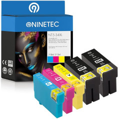 NINETEC NT5-3475 5 kasetņu komplekts, kas saderīgs ar Epson T3471 T3472 T3473 T3474 | Epson Workforce Pro WF3700 WF3720 Series WF3720 DW WF 3720 DWF WF-3725 DWF