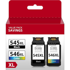 545XL 546XL Multipack, 545 546 kasetnes, kas saderīgas ar Canon 545 546, PG-545XL melnā krāsā, CL-546XL krāsainā krāsā, saderīgas ar Canon Pixma TR4500, TR4550, TR4551, TS3150, TS3151, TS3450, TS3350 MX49 5