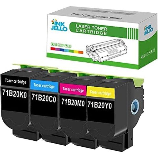 InkJello 4 x saderīgas tonera kasetnes Lexmark CS317dn CS417dn CS517de CX317dn CX417de CX517de CX317 (melns/ciāns/magenta/dzeltens)