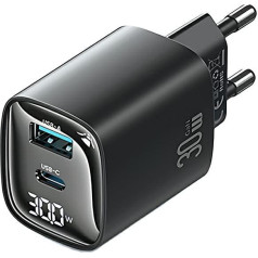 30w rezultātā USB + USB-C cc229 ātrs lādētājs melns