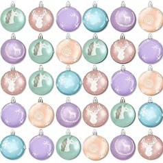 Christmas Tree Decoration Set, Christmas Baubles, Christmas Tree Decorations, Christmas The Set Contains 30 Christmas Tree Decorations Pendants, Christmas Tree Baubles for Classic Christmas Tree