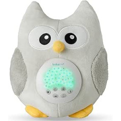 Bubzi Co Baby Toy Music Box Baby Night Light & Nomiering Sound Machine & Baby Shower Dāvanu pārnēsājama rotaļlietu pūce ar 10 populārām šūpuļdziesmām bērniem, mūzika un balts troksnis gulēšanai