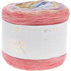 Bobbel Rico Creative Cotton Degrade Lucky 8 krāsu gradienta vilna 200 g krāsu gradienta vilna tamborēšanai vai adīšanai