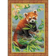 Riolis Rote Panda Kreuzstichpackung, Baumwolle, Mehrfarbig, 21 X 30 X 0,1 cm