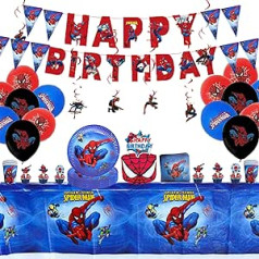 Hiaktnlh gimtadienio stalo reikmenų rinkinys, 101 vienetų gimtadienio vakarėlio aksesuarų dekoravimas, teminių animacinių filmų vakarėlio rinkinys, vakarėlio aksesuarai, vaikų gimtadienio dekoravimo rinkinys, vaikų gimtadienio