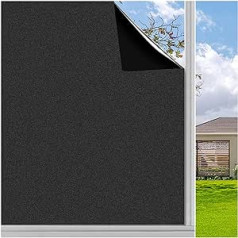 Finnez Window Film Frosted Glass Film Privacy Film Self-Adhesive Film Window Window Film Opaque Anti-UV Static Film for Bathroom Office Black Matt 90 x 200 cm