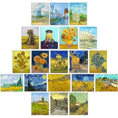 Van Goga plakāti 20 gabali retro plakāti/Van Goga sienas māksla — Van Goga izdrukas, Vincenta Van Goga mākslas plakāti sienu dekorēšanai, biroja, kopmītņu un mājas dekorēšanai/slavenas gleznas un mākslas izdrukas dāvanas