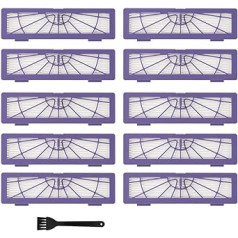 eecoo putekļu sūcēja filtra rezerves daļas priekš Neato D3 D5 D70 D7 5 D80 70E D85, iepakojumā 10 HEPA putekļu filtra piederumi ar tīrīšanas suku, laba stabilitāte un izturība