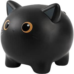 I-TOTAL® - Funny Decorative Money Box/Coin Compartment Made of Durable Plastic (Black CAT)