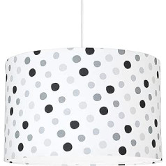 youngDECO® Pendant Lamp 2 x E27, Extra Light Diffuser, Lamp Dots, Diameter 38 cm Large Fabric Lampshade, Pendant Light for Children's Room and Baby Room, Complete Ceiling Light