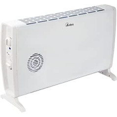 ARDES - SMOOTHY AR4C05 Elektriskais karstais konvektors 1700/2000W, Elektriskais sildītājs mājas un biroja apkurei, Ventilatora sildītājs ar termostatu, karstā gaisa konvektors 3 jaudas līmeņi, balts