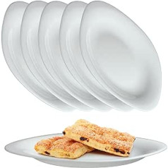 KADAX baltos desertinės lėkštės, indaplovėje plaunamų lėkščių rinkinys, sustiprintos stiklinės tortų lėkštės, modernios pusryčių lėkštės, pietų lėkštės pyragams (baltos / 6 vnt.)