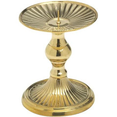 NKlaus 10752 Gloss Disc Light Brass Gold Height 8 cm Candle Holder Diameter 9 cm