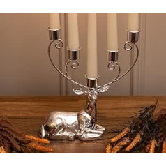 Marco Paul Interiors Christmas Stag Candle Holder Decoration Dinner Decoration Silver