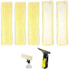 3 Pack Yellow Window Vacuum Cleaner Pads for Karcher Replacement Microfiber Wiper Mop Cover Cloths Compatible with Karcher WV2 WV5 WV6 Plus Premium (Only for the Spray Bottle with Velcro Closure)