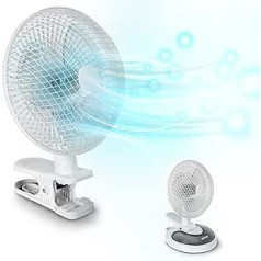 Duronic FN15 Tischventilator | Mini Ventilator 20 cm | Mobiler Lüfter mit Clip und Aufbewahrungsbox als Standfuß | Klein und leise bei 15 Watt | 2 Geschwindigkeitsstufen | 360° | Büro und Schlafzimmer