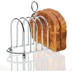 Muldale Victorian Chrome Toast Rack - Vintage Stainless Steel Toast Rack with Ball Feet for 6 Slices - Includes Carry Handle and Toast Holder - Durable and Hardened