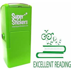 Teacher Stamp | Educational Marking Stamp | Reward Stamp for School - Excellent Reading Book Worm