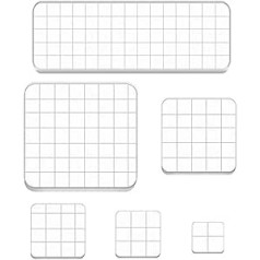 6 Stück Acryl-Stempelblock, transparente Stempelblöcke mit Rasterlinien für DIY, Scrapbooking, Basteln, Kartenherstellung, verschiedene Größen