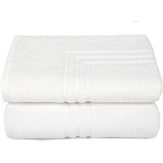 MAURA HOME Luksusa vannas paklājiņu komplekts 100% kokvilna, viesnīcu un spa kvalitāte, 2 lieli dušas paklājiņi 50 x 70 cm Quick Dry Bathroom Pag Mīksts, plīša un ļoti absorbējošs