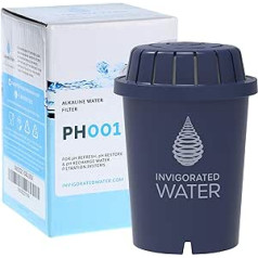 PH001 - Blue Alkaline Water Filter - Replacement Water Filter By Invigorated Water - Water Filter Cartridge - For Invigorated Living Pitcher, 96 Gallon Capacity (1 Pack)