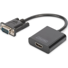 Audio-video vga uz hdmi pārveidotājs/adapteris, 1080p fhd, ar audio 3,5 mm minijack ligzdu